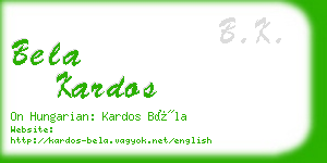 bela kardos business card